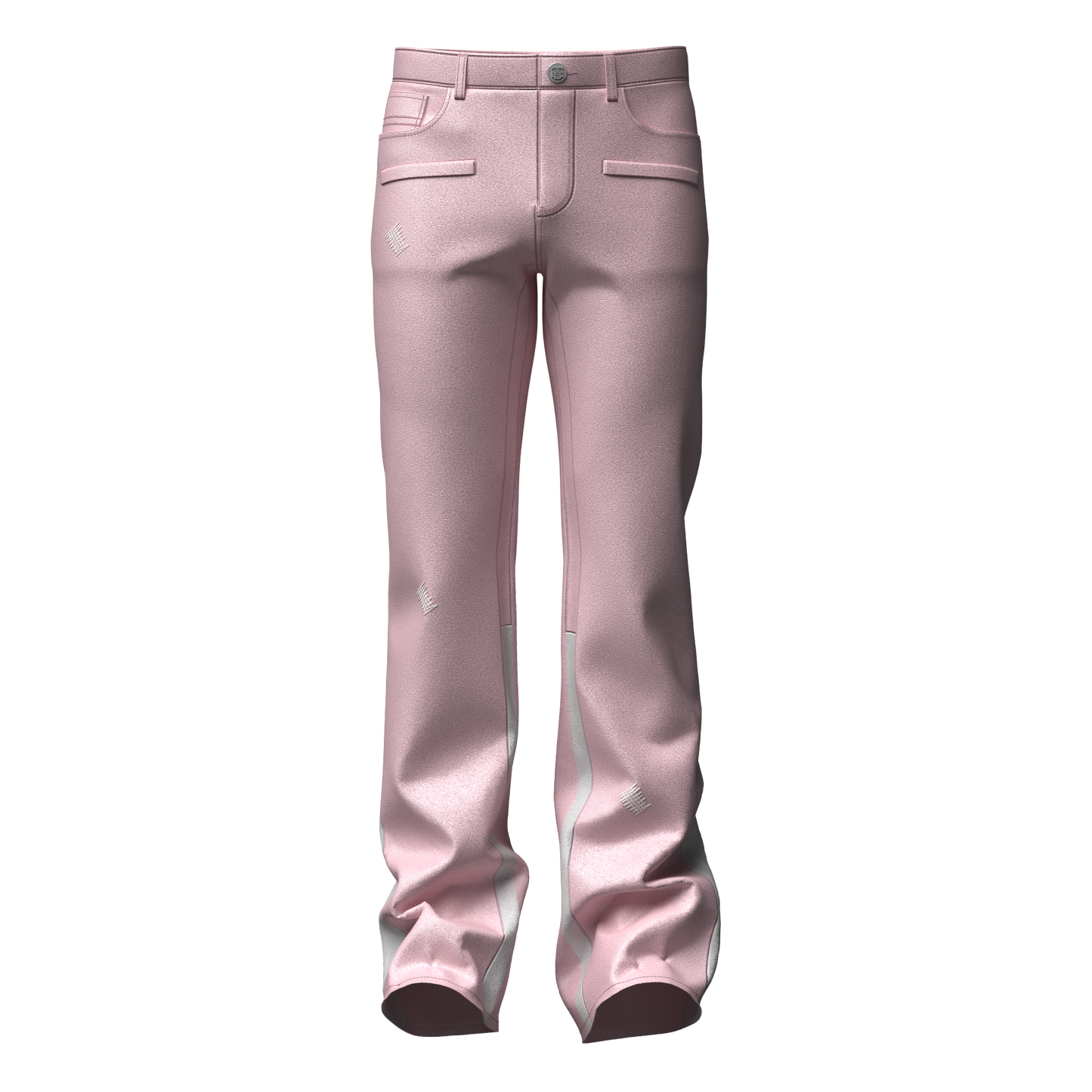 Salmon Pink “Sig T” Leather Pants