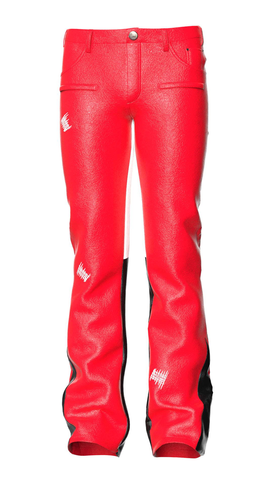 Vivid Red “Sig T” Leather Pants
