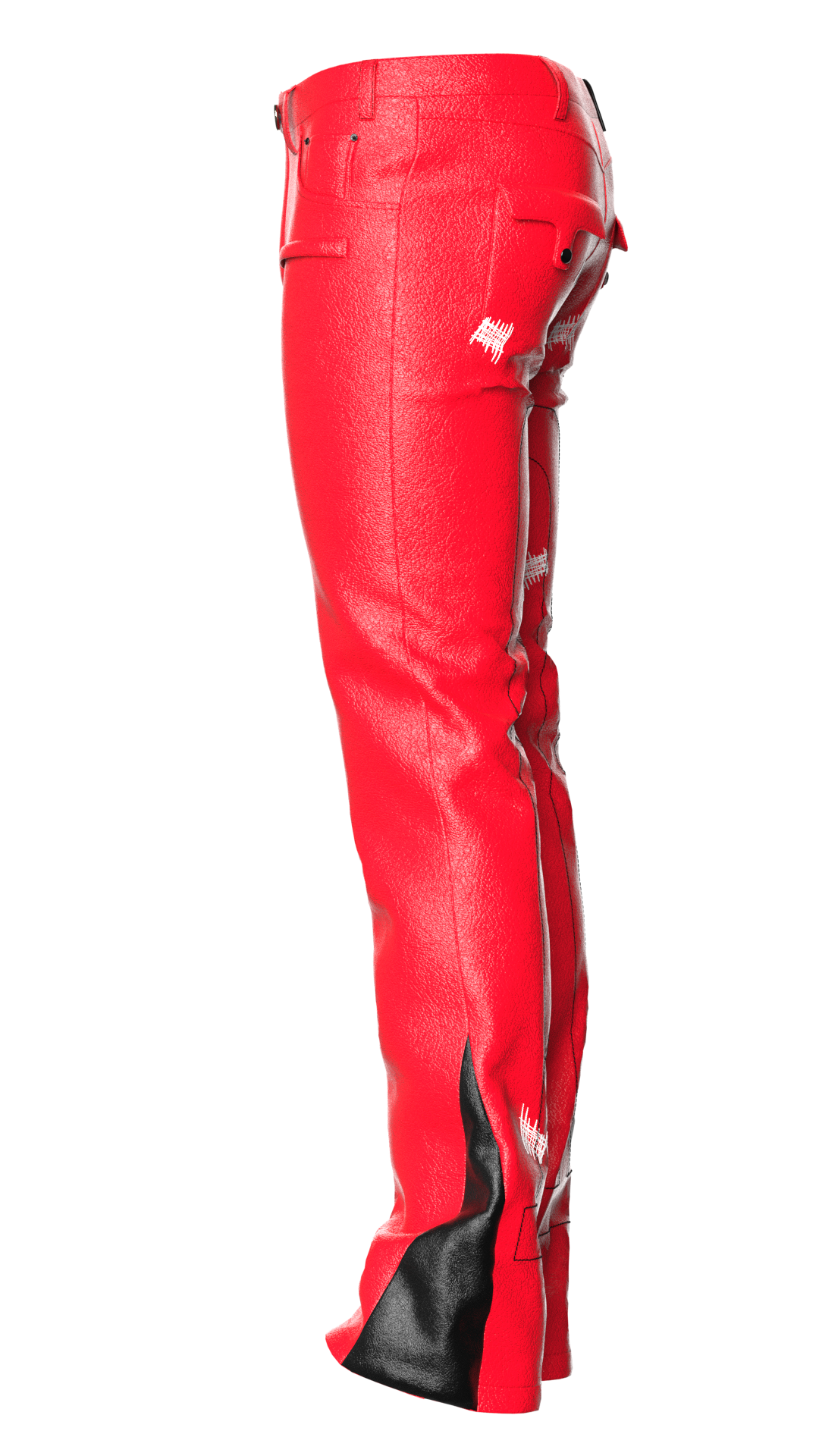 Vivid Red “Sig T” Leather Pants