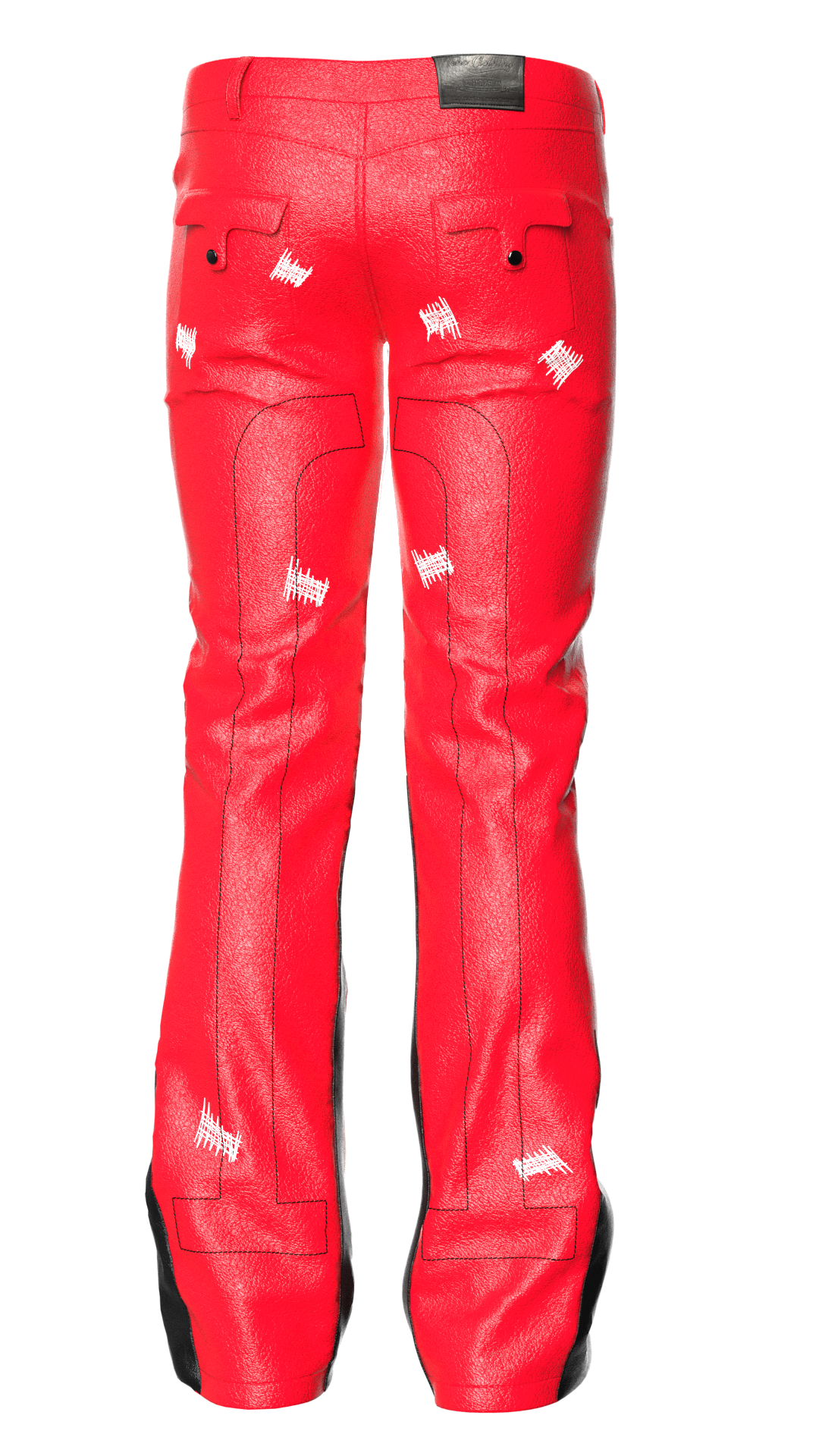 Vivid Red “Sig T” Leather Pants