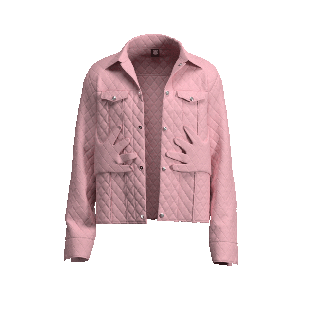 Salmon Pink “Self Care” Quilted Jacket