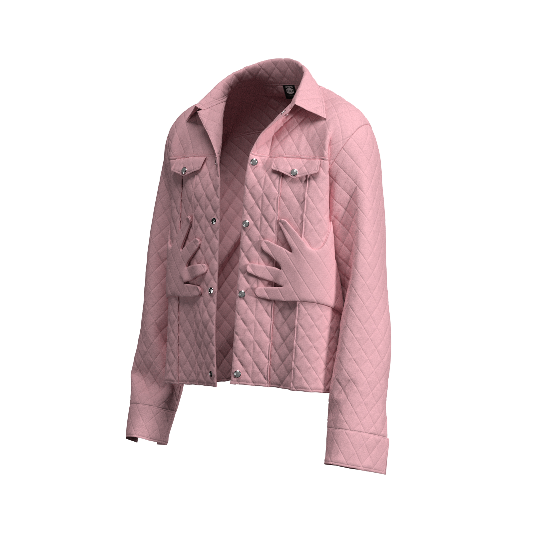 Salmon Pink “Self Care” Quilted Jacket