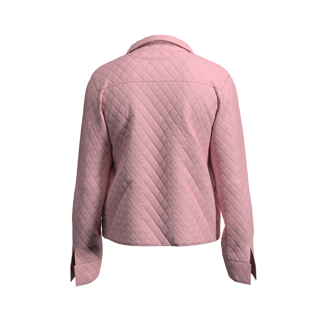 Salmon Pink “Self Care” Quilted Jacket