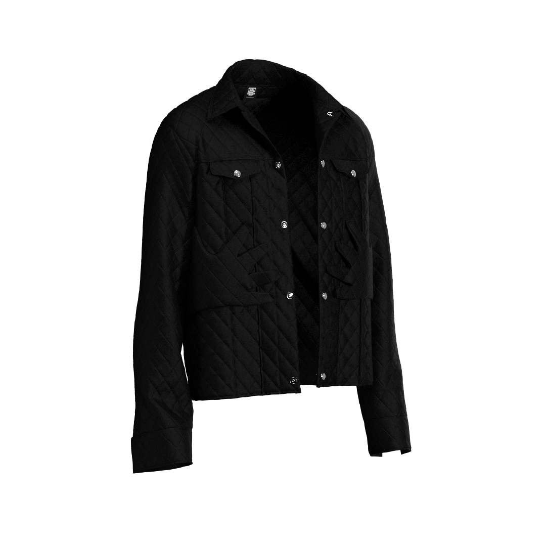 Black  “Self Care” Quilted Jacket