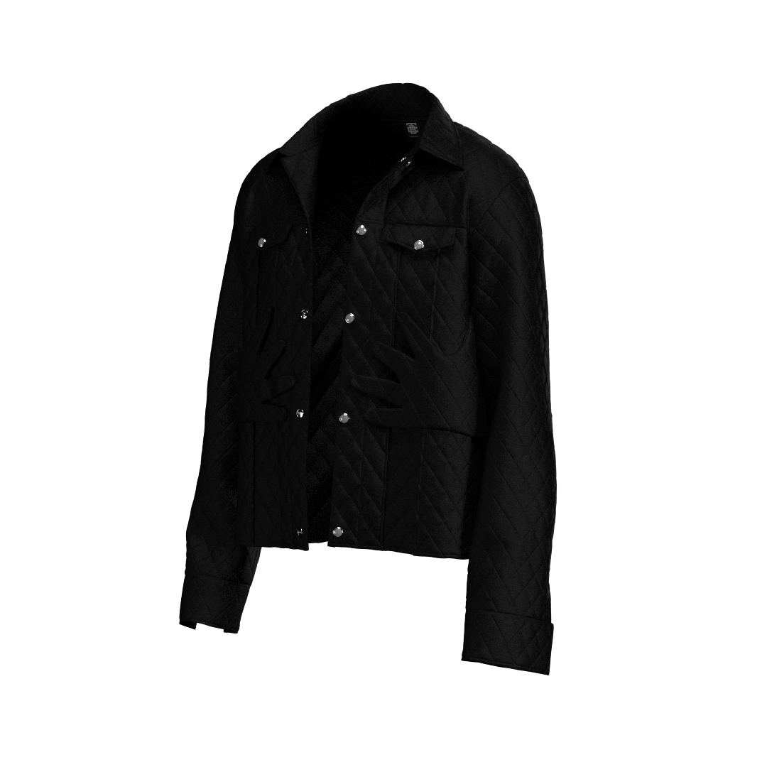 Black “Self Care” Quilted Jacket