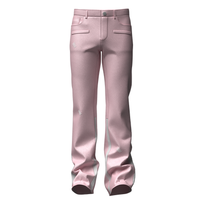 Salmon Pink “Sig T” Leather Pants
