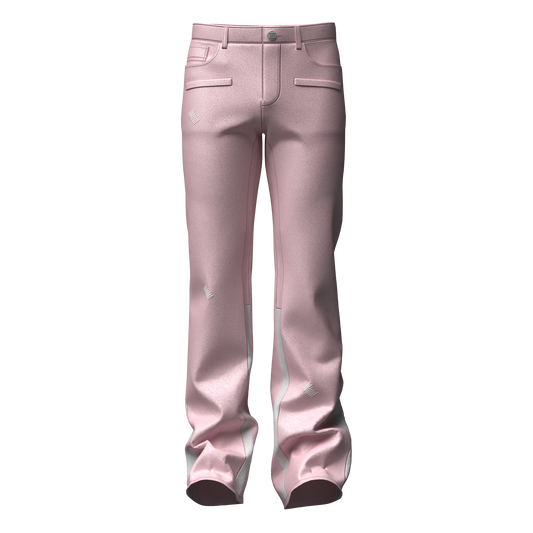 Salmon Pink “Sig T” Leather Pants