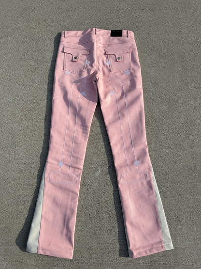 Salmon Pink “Sig T” Leather Pants