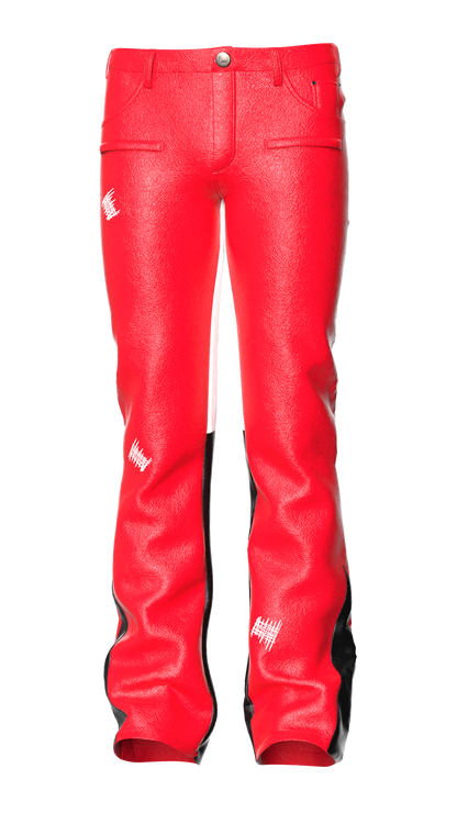Vivid Red “Sig T” Leather Pants