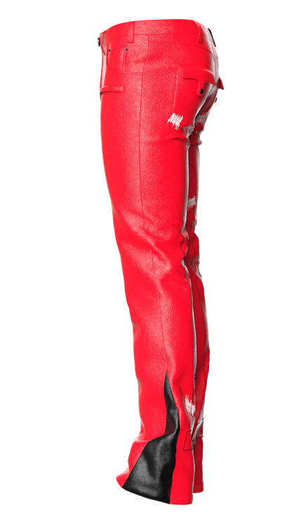 Vivid Red “Sig T” Leather Pants