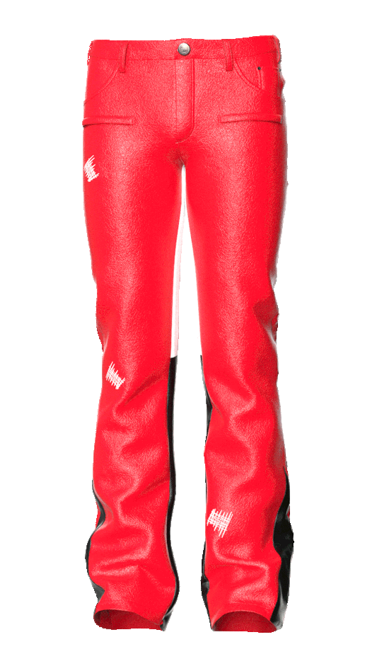 Vivid Red “Sig T” Leather Pants