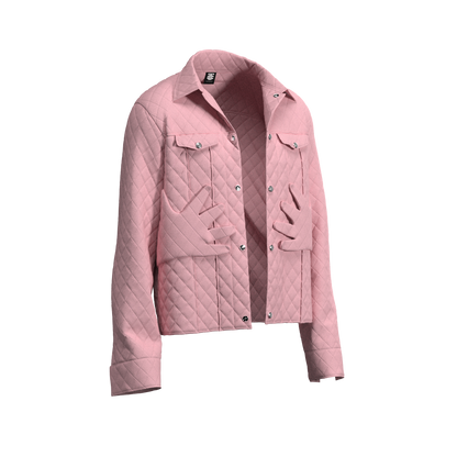 Salmon Pink “Self Care” Quilted Jacket