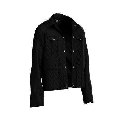 Black  “Self Care” Quilted Jacket
