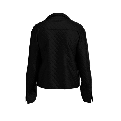Black  “Self Care” Quilted Jacket
