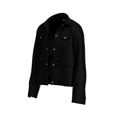 Black  “Self Care” Quilted Jacket