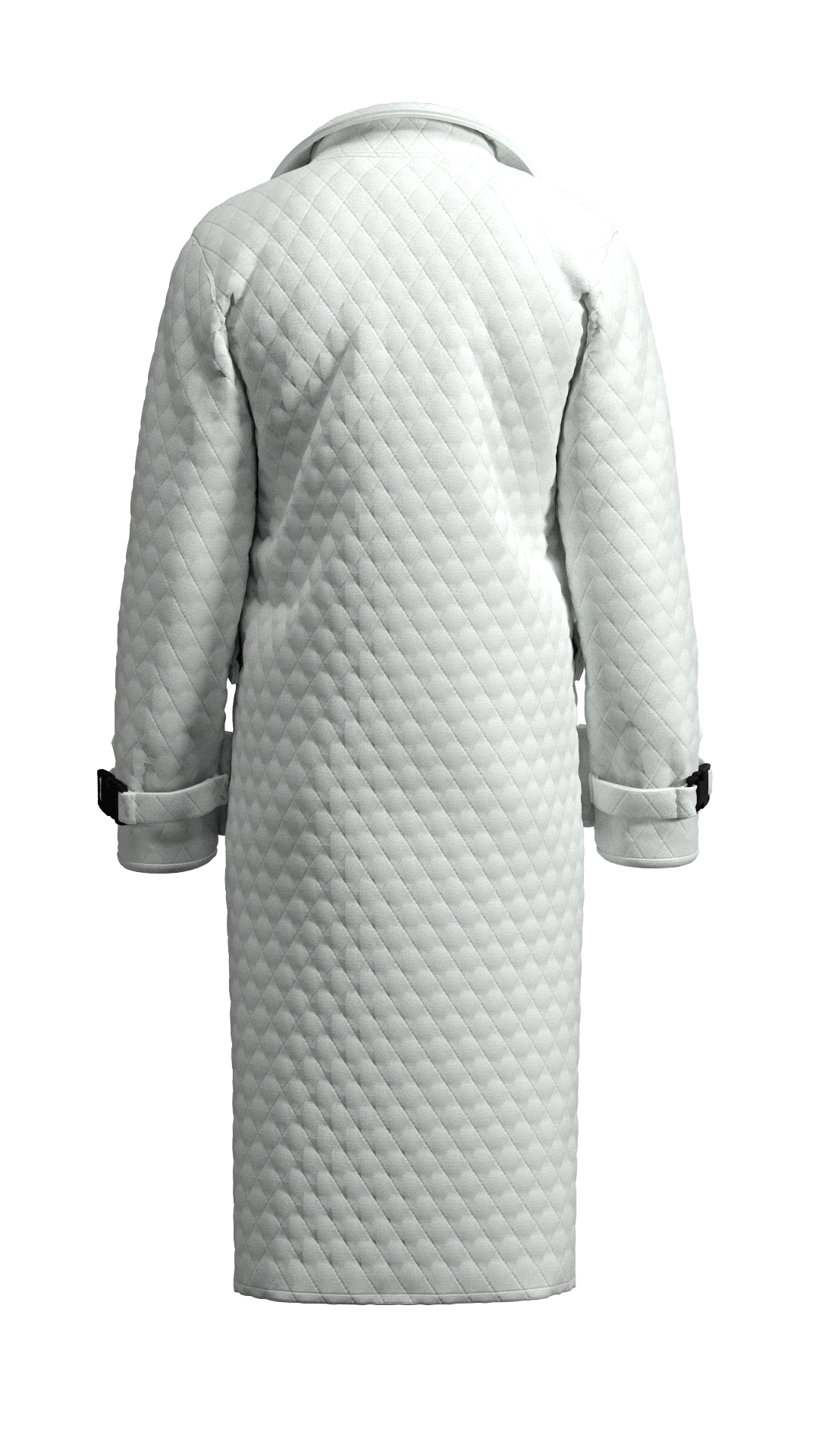 White “Self Care” Quilted Trench Coat