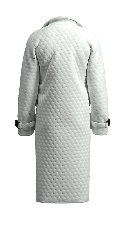 White “Self Care” Quilted Trench Coat